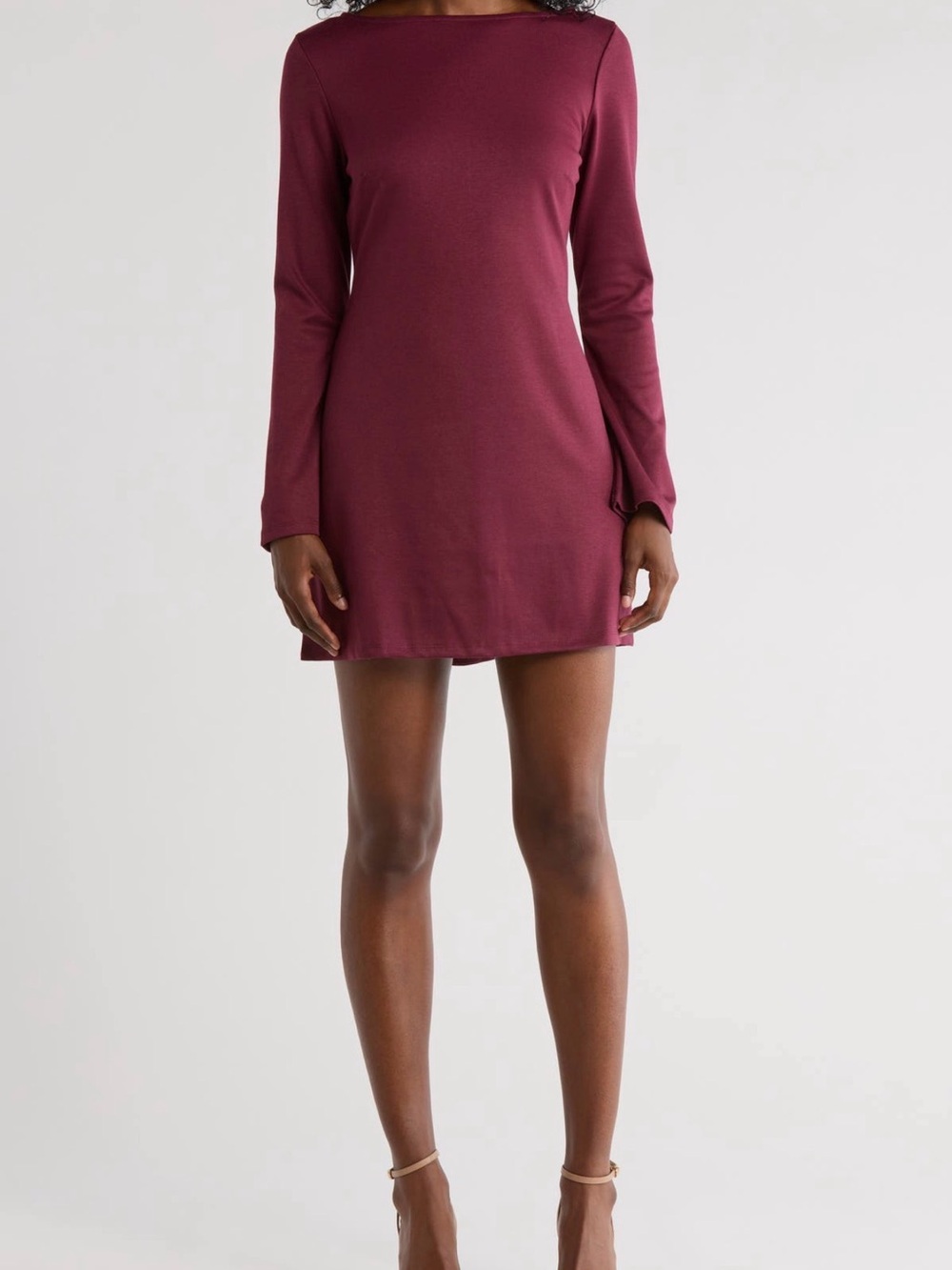 NWT French Connection Deep Plum Long Sleeve Shift Dress - Size L